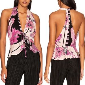 FREE PEOPLE Women’s Hot Tropics Floral Print Top-Size Small